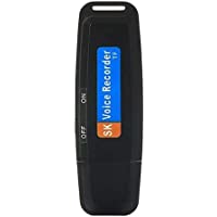 Huilongxin U-Disco de Audio Digital Voice Recorder Pen USB Flash Drive USB 2.0 Grabadora de grabación de Sonido- Negro
